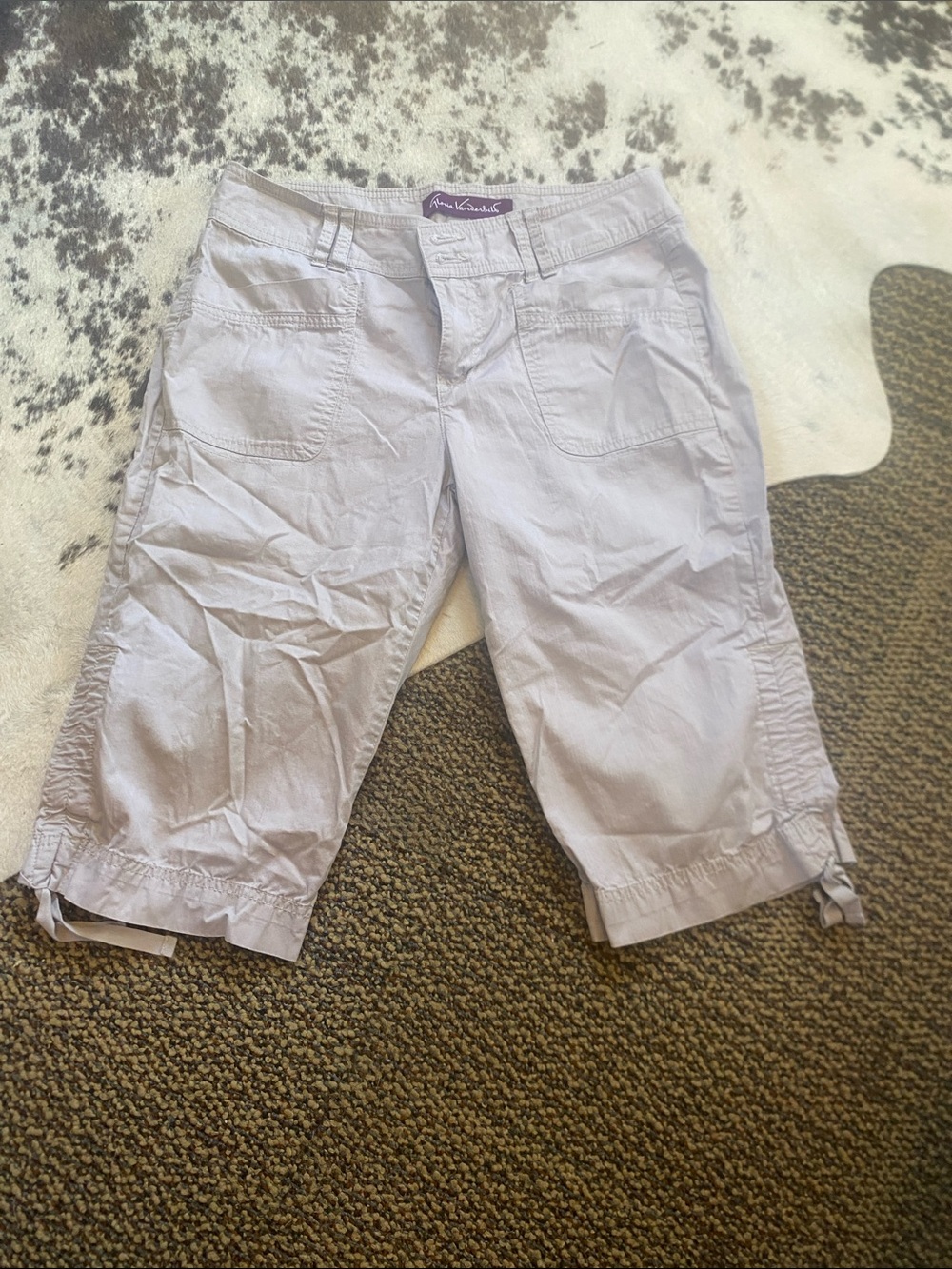 Gloria Vanderbilt Capri Cargo Pants with Hem Ties